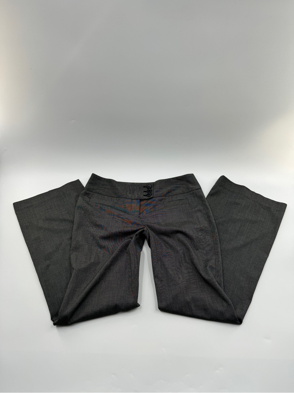 Ann Taylor Petite Low Rise 3 Button Flare Trousers Gray Women’s 4P
